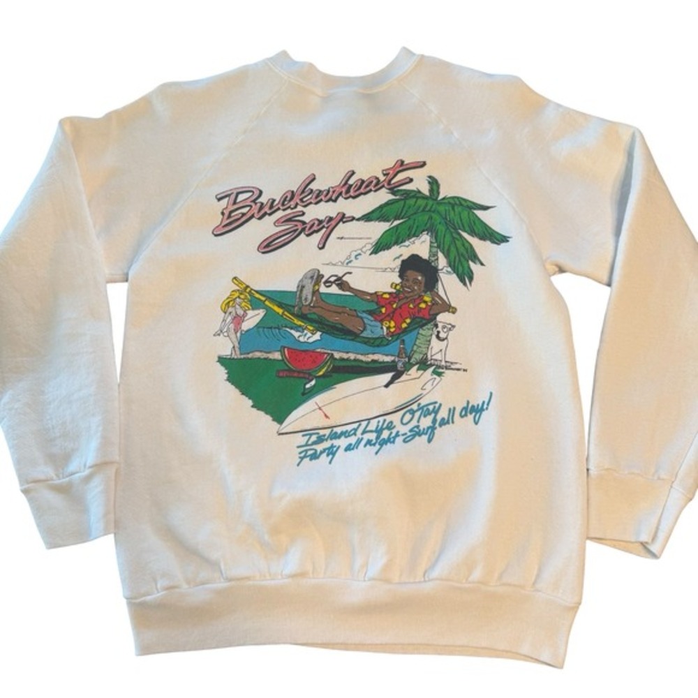 Vintage 80s‎ Buckwheat Surf Team Sweatshirt Screen Stars USA M Deadstock